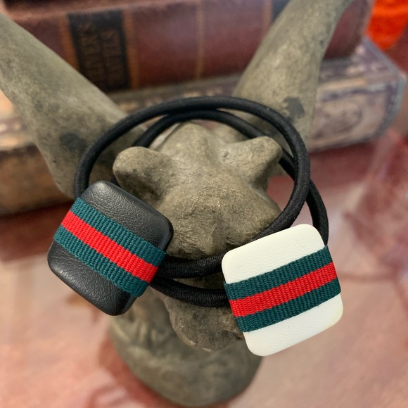 Hair Tie Black w/ Red & Green Stripe - Picture 7 of 7